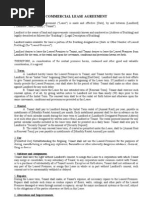 commercial lease agreement