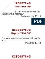 Reproof "Put Off": "Cursed Is The Man Who Dishonors His Father or His Mother." Deuteronomy 27:16