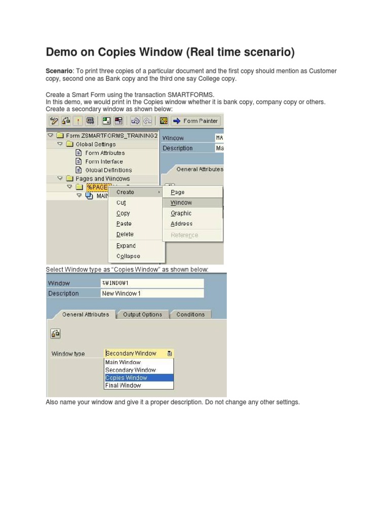 Smartforms: Creating Copies Window | PDF