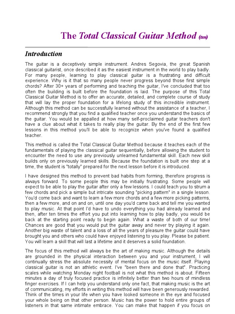 The Total Classical Guitar Method | PDF | String Instruments ...