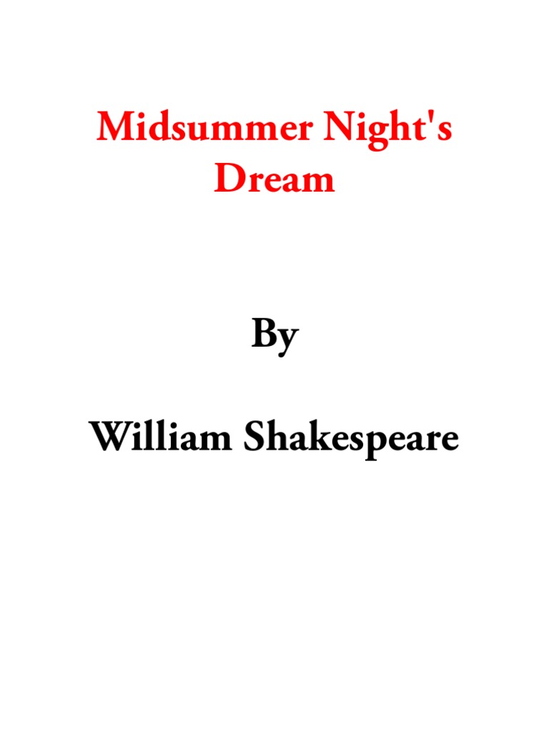 Midsummer Night's Dream | PDF | A Midsummer Night's Dream | Nature