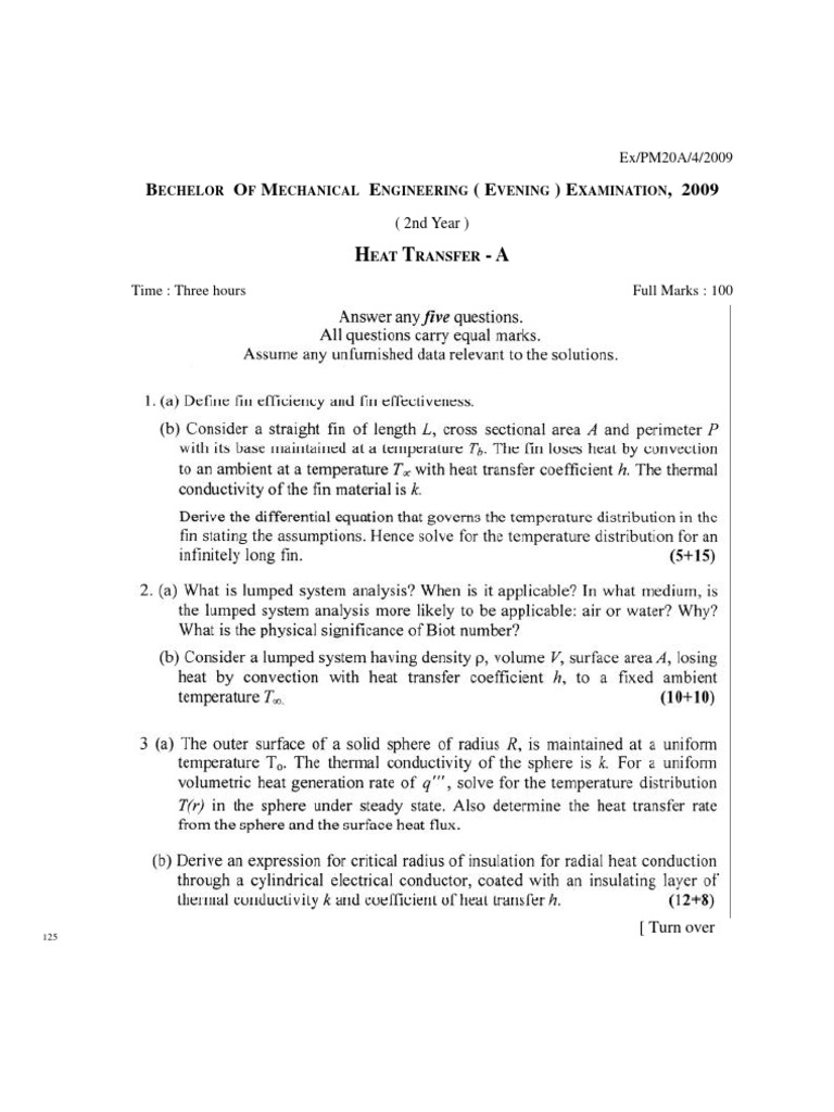 2009 Evening Mechanical Engineering Exam | PDF