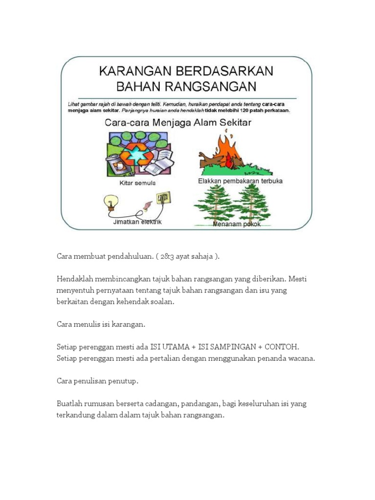 karangan menjaga alam sekitar
