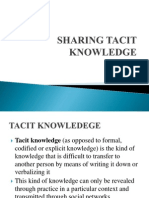 Sharing Tacit Knowledge