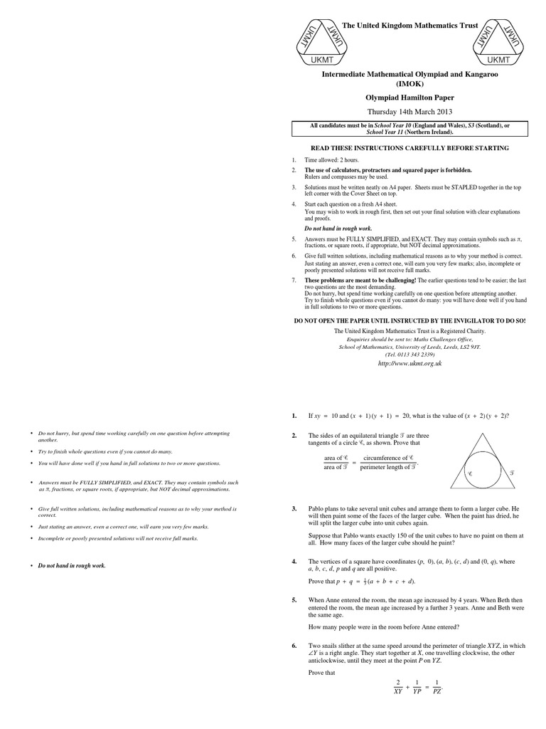 Mathematics Hamilton | PDF | Geometry | Teaching Mathematics