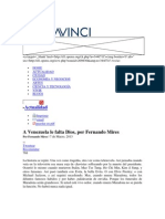 A Venezuela Le Falta Dios, Por Fernando Mires Prodavinci