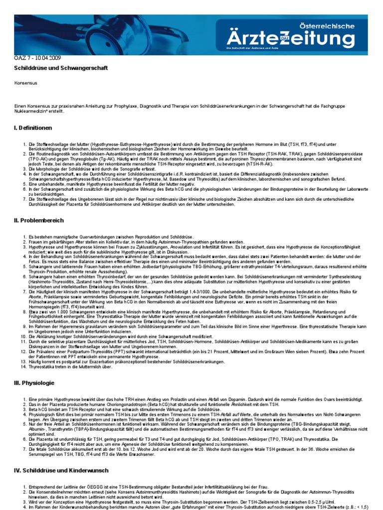 Schilddruse Und Schwangerschaft Hypothyroidism Pregnancy
