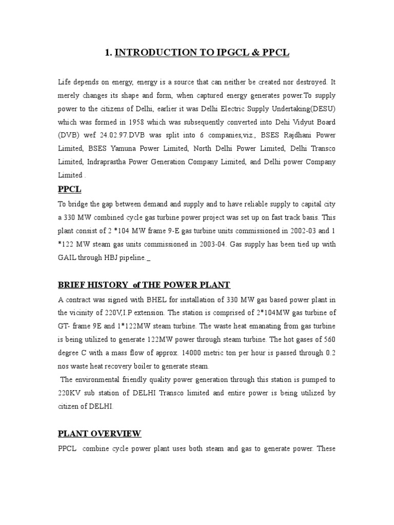 PPCL Training Report | PDF | Thermocouple | Energy Technology