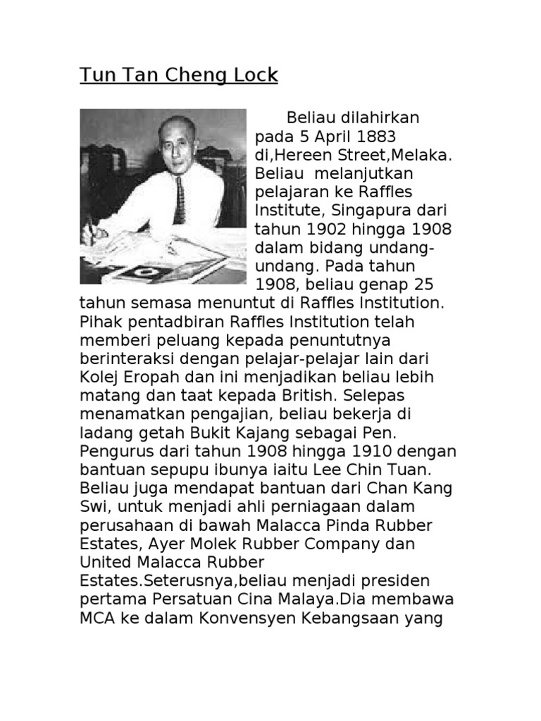 Tun Tan Cheng Lock  PDF