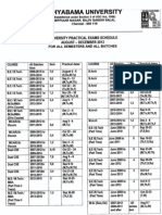 University Practical Exam Schedule Aug 2013 - Dec 2013