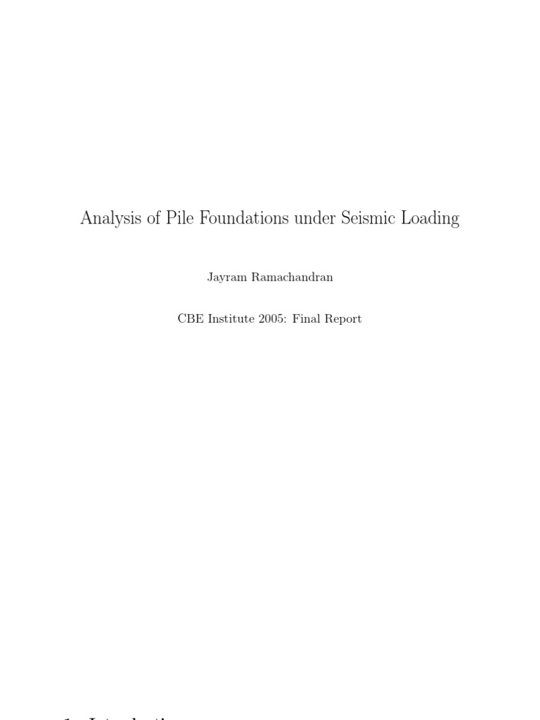 Seismic Analysis of Pile Foundations | PDF | Friction | Finite Element ...