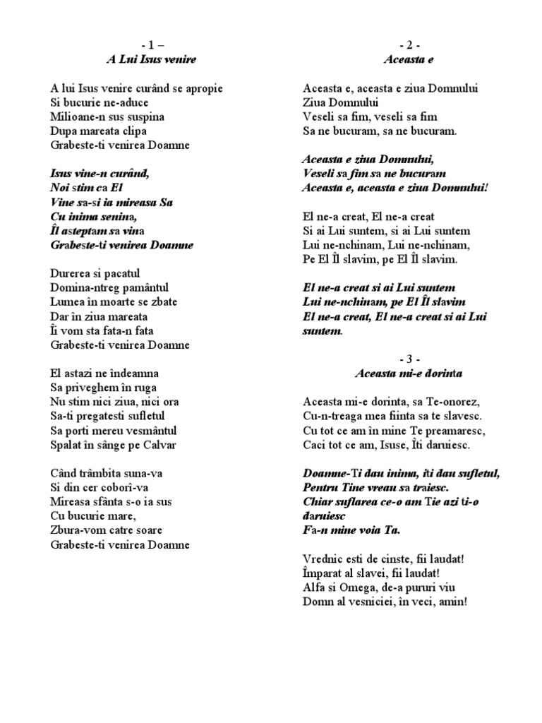 Versuri Crestine | PDF
