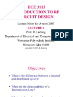 ECE 3113 Introduction To RF Circuit Design: Lecture Notes For A-Term 2007