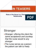 ROLES of The Nurse in A Therapeutic Relationship