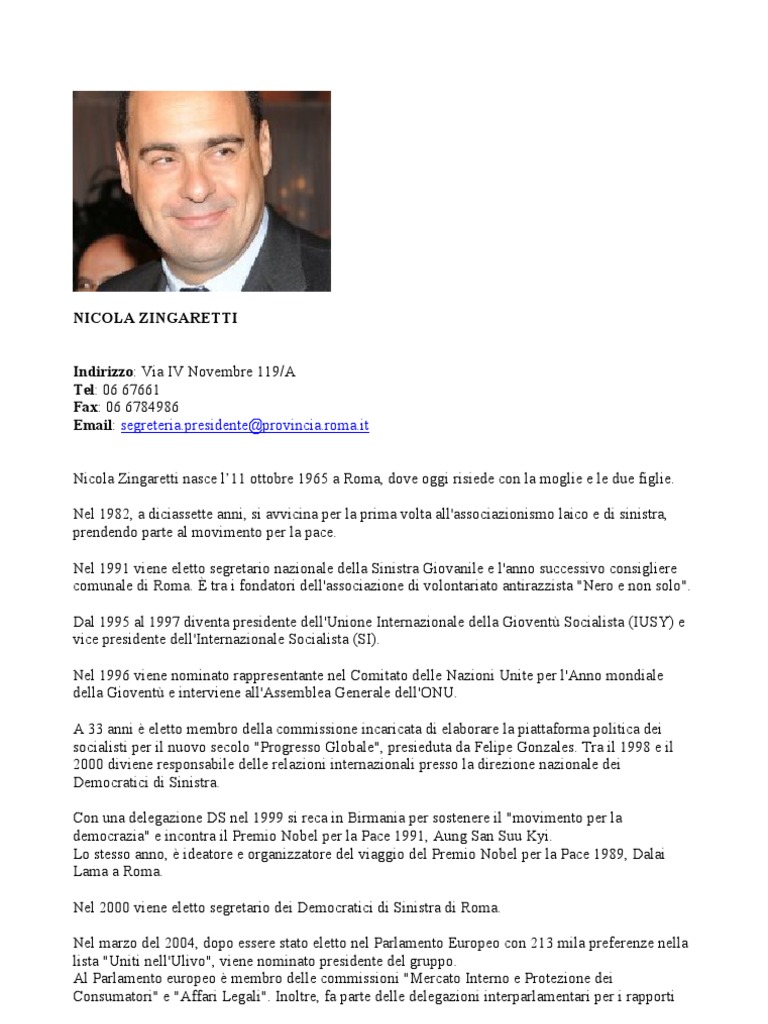 Curriculum vitae zingaretti 06 picture