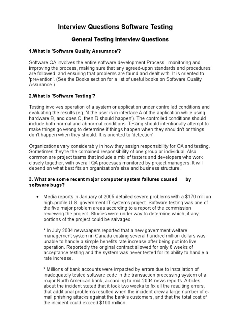 Interview Questions Software Testing Software Testing Graphical