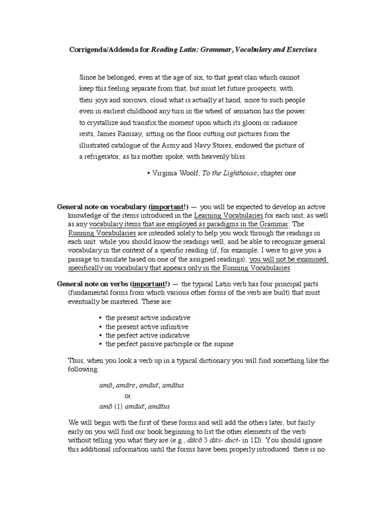 Corrections for Latin Grammar Guide | PDF | Clause | Linguistics