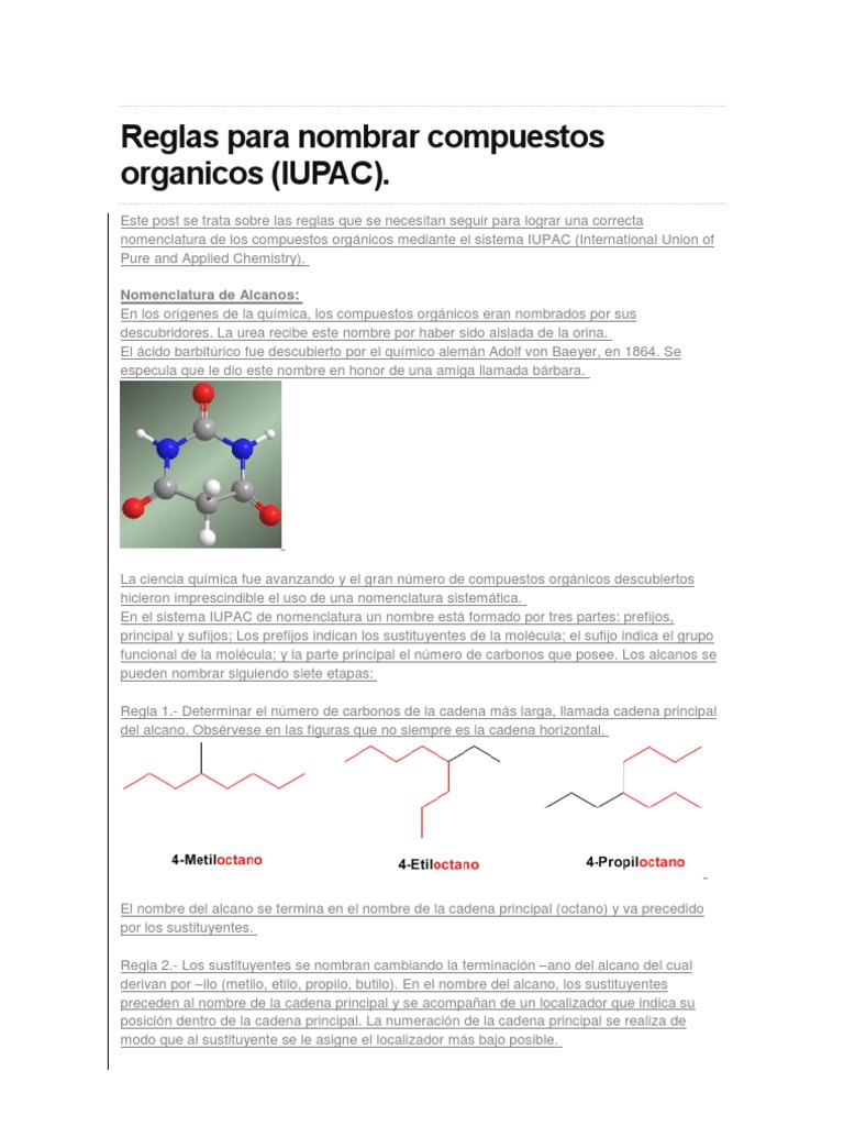 Reglas para nombrar compuestos organicos (IUPAC