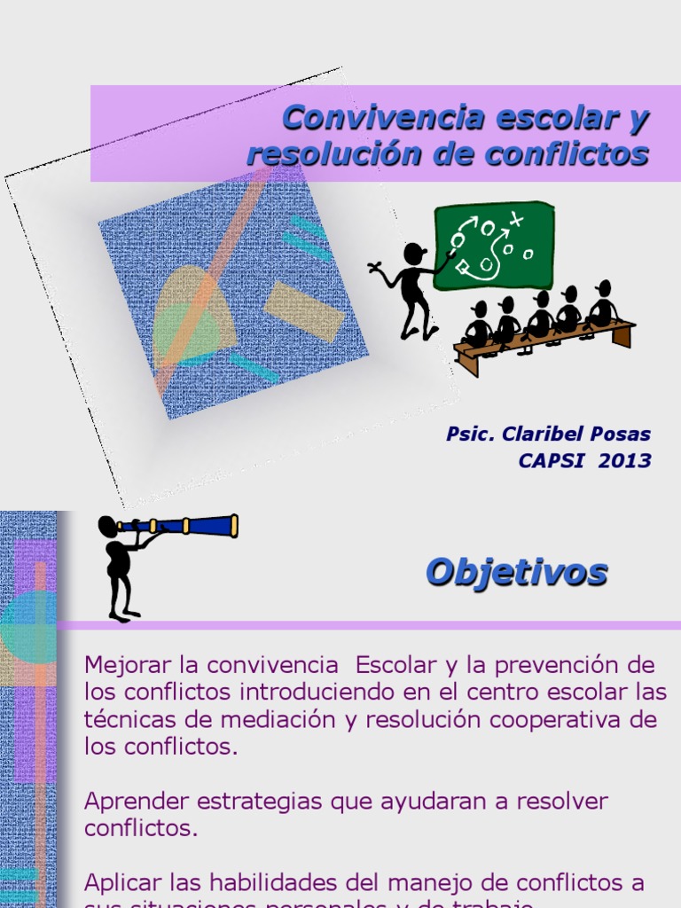 Convivencia Escolar y Manejo de Conflictos 1 | PDF | Conflicto (proceso ...