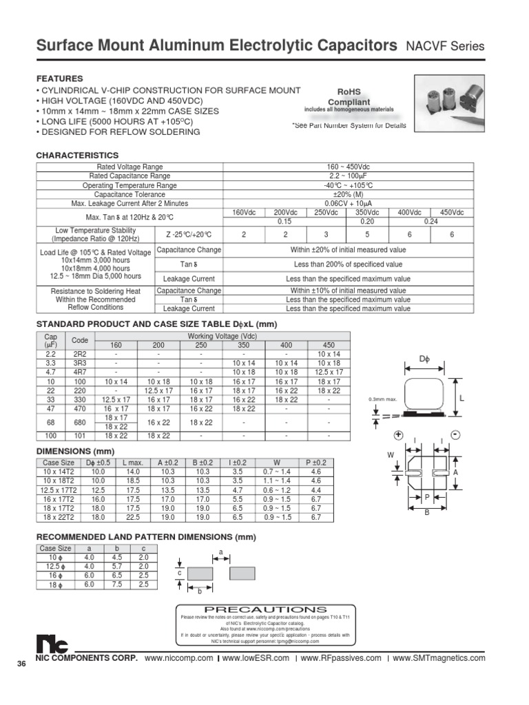 NIC Components NACVF Series | PDF | Capacitor | Electrical Equipment