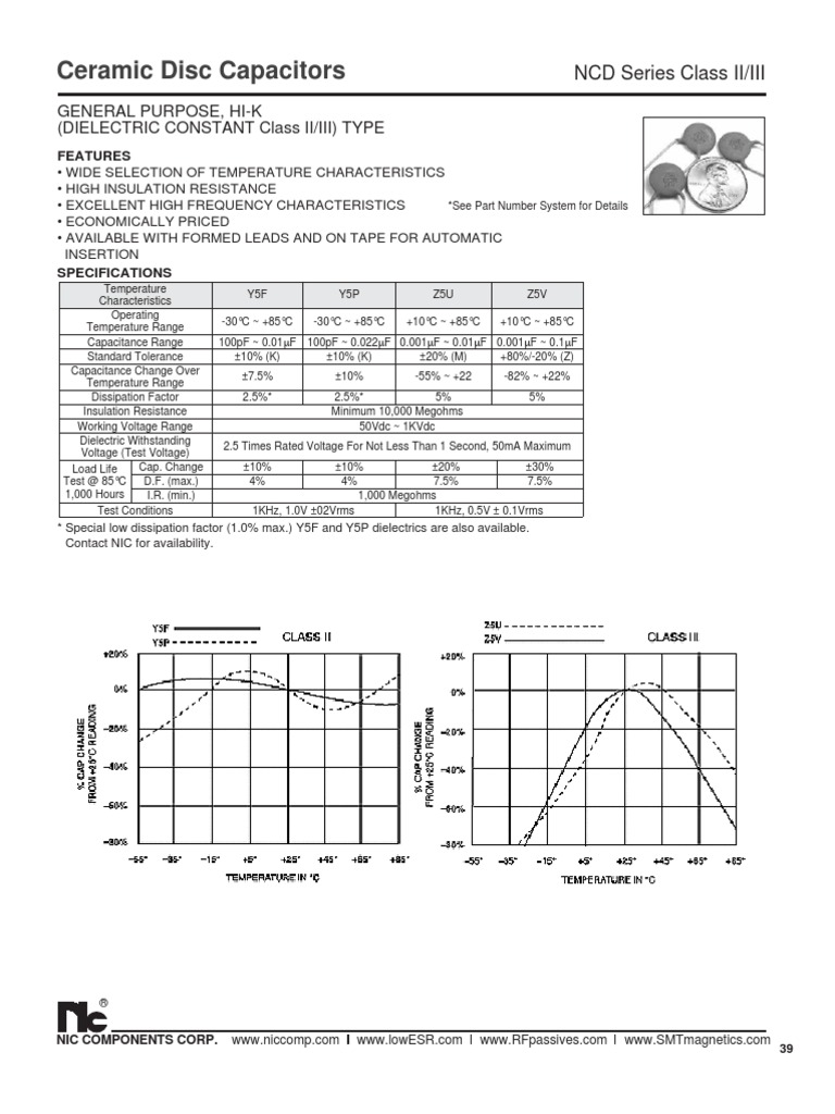 NIC Components NCD Class II & III Series | PDF | Technology & Engineering