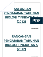 Rancangan Pengajaran Tahunan Biologi Tingkatan 4