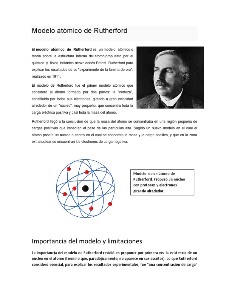 Modelo Atómico de Rutherford | PDF | Mecánica cuántica | Átomos
