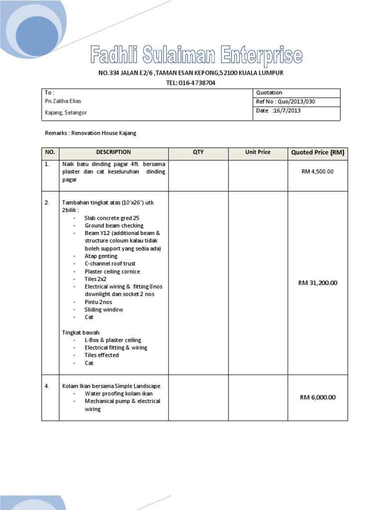 13 Electrical Quotation Templates In Pdf Word Pages Google Docs Free Premium Templates