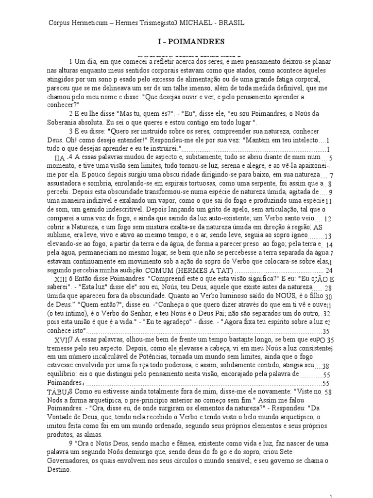 O Divino Pastor. Hermes Trimegisto., PDF, Imortalidade