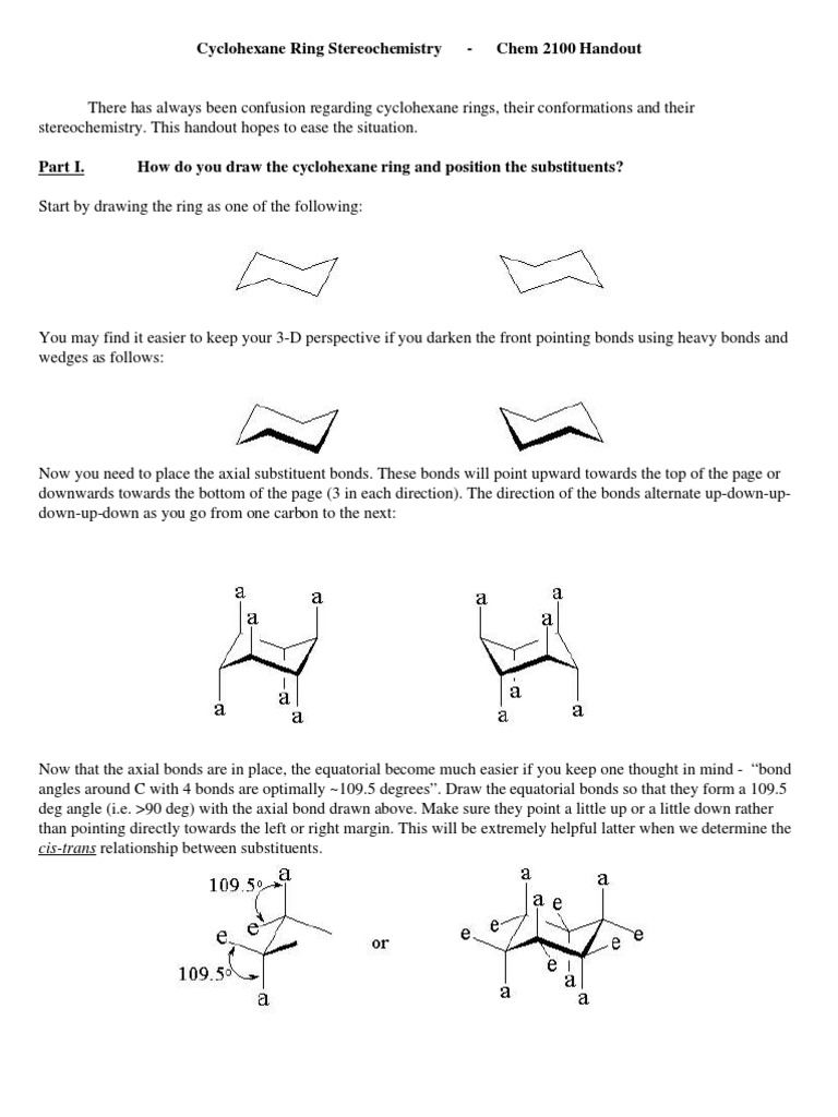 Cyclohexane Stereochemistry Guide | PDF | Stereochemistry | Organic ...