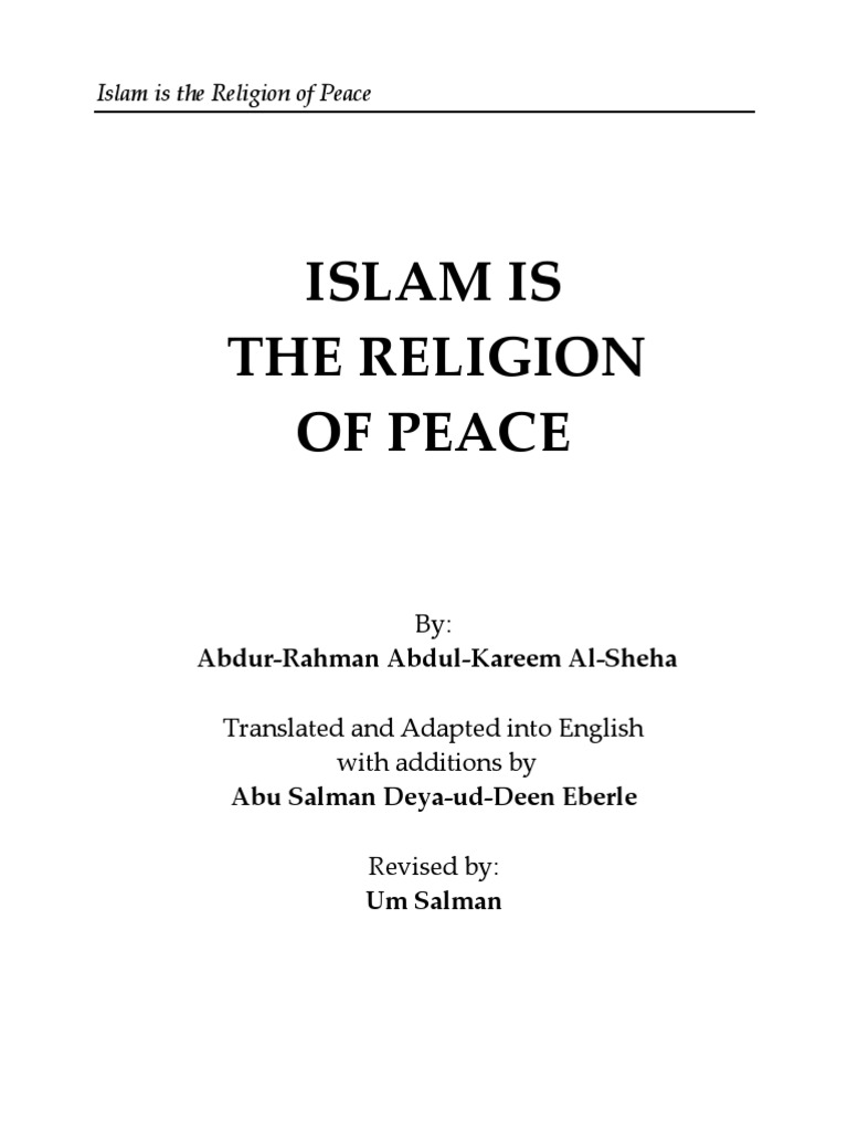 Islam Is The Religion of Peace PDF Muhammad Peace
