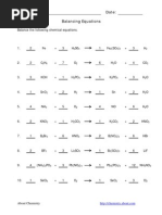 Balance Chemical Equations Worksheet 1 (KEY)