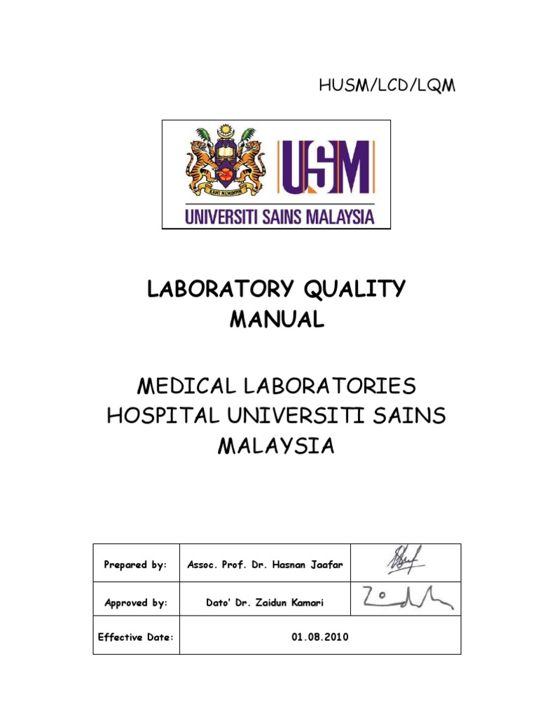 Laboratory Quality Manual Jul2010 Medical Laboratory Quality