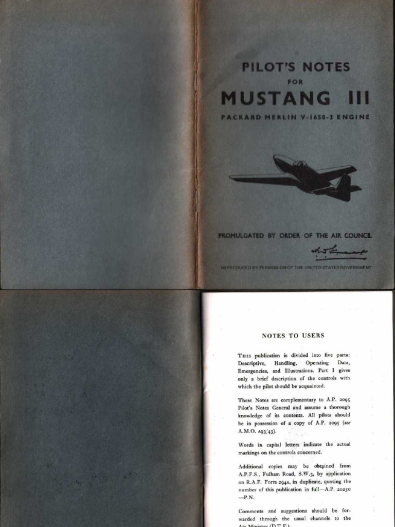 Pilot's Notes P 51 Mustang | PDF