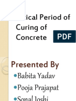 Critical Period of Curing of Concrete
