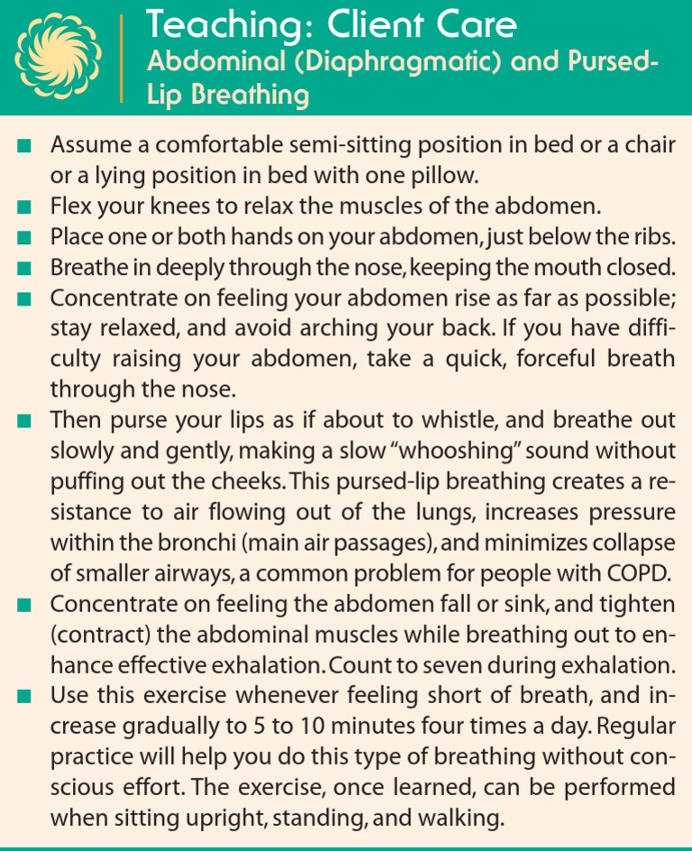 Abdominal Pursed Lip PDF Breathing Respiration