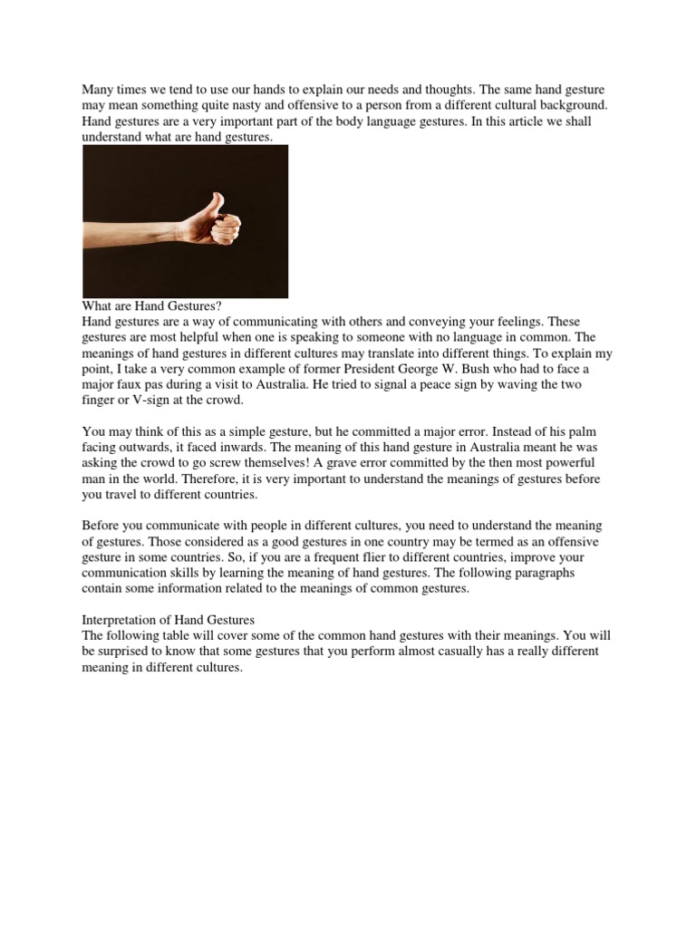Symbol Gesture Pdf Hand Nonverbal Communication