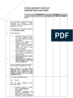 ISO 9001 2008 Audit Checklist