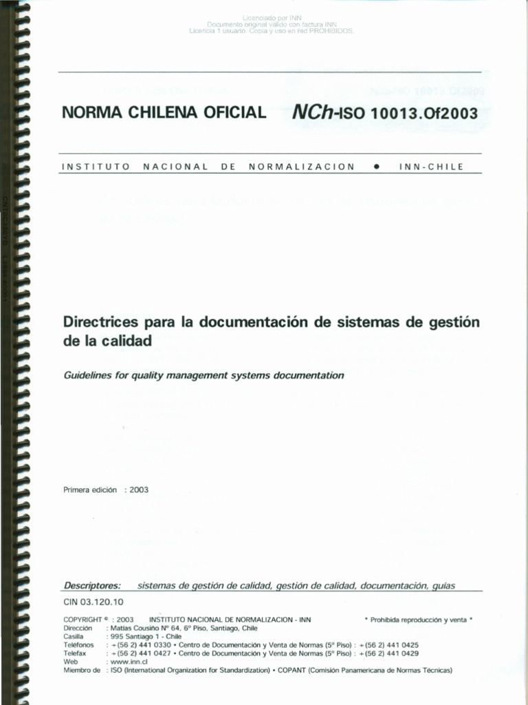 Iso 10013 Of2003 | PDF | Gestión de la calidad | Calidad (comercial)