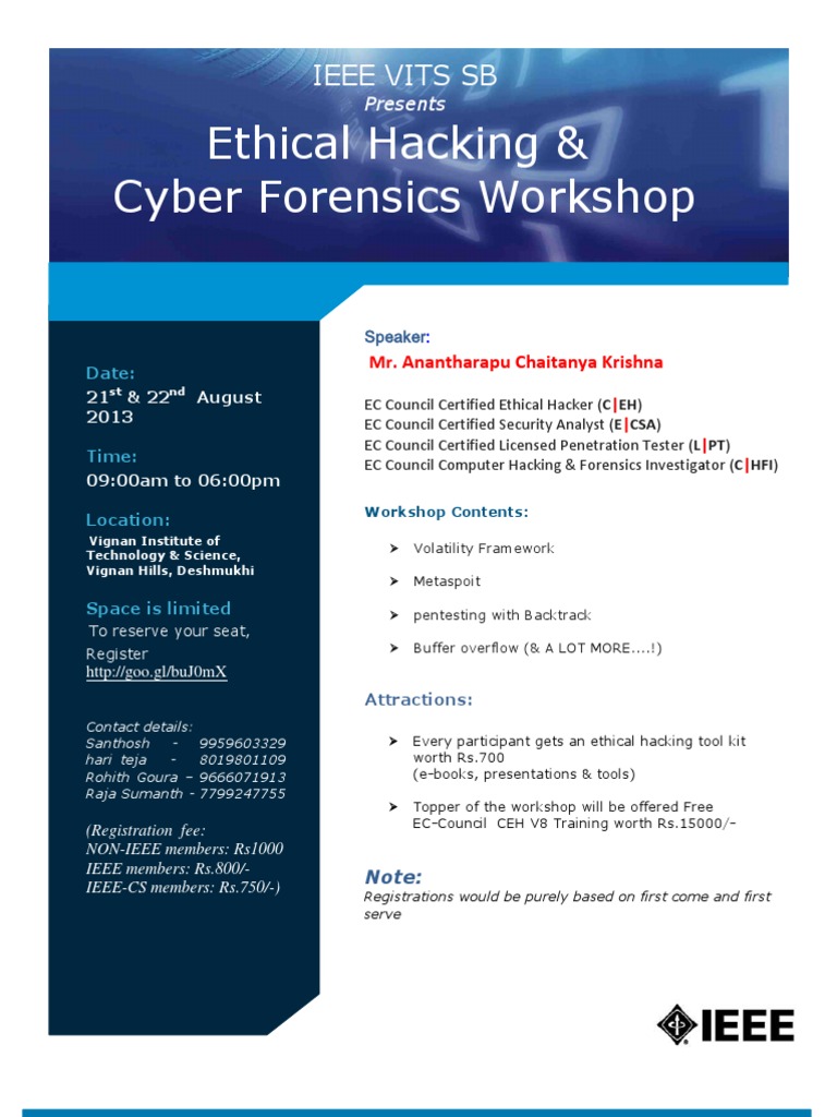 Ethical Hacking Workshop at Vignan | PDF | Security Hacker | Computer ...