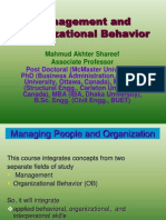 Management and Organizational Behavior: Mahmud Akhter Shareef Associate Professor