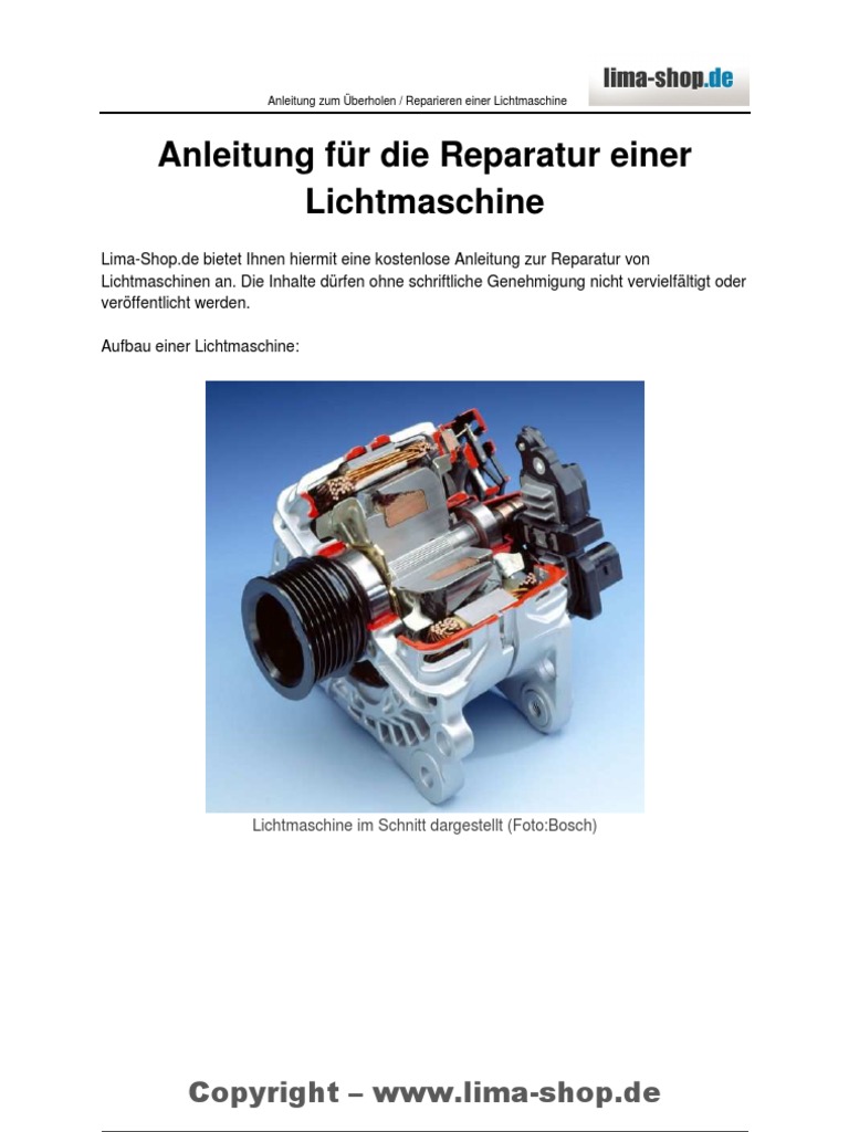 Anleitung Lichtmaschine Reparieren