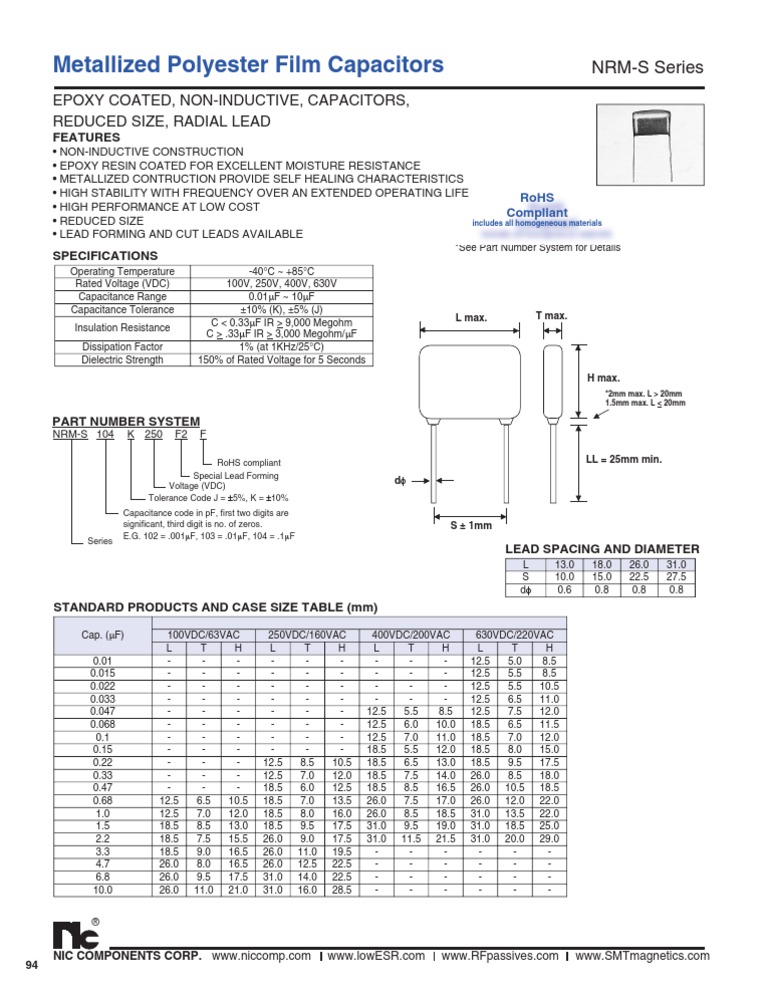 NIC Components NRM-S Series | PDF | Technology & Engineering