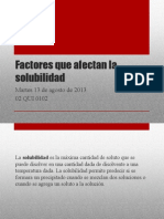 Factores Que Afectan La Solubilidad