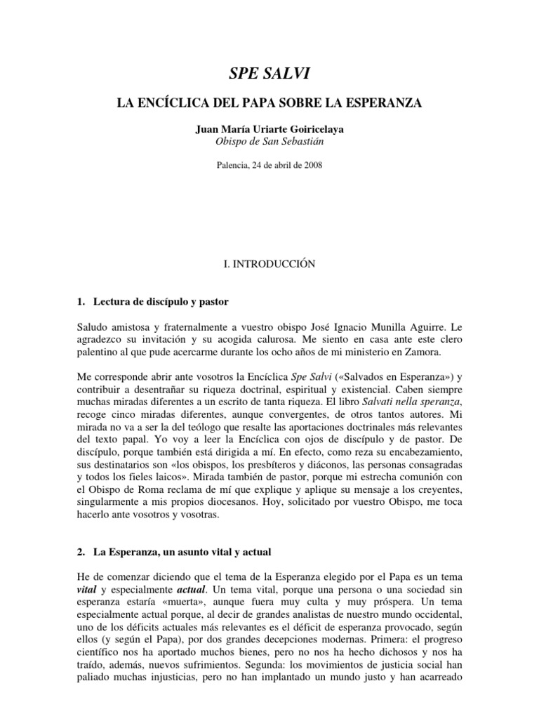 Spe Salvi 3 | PDF | Papa Benedicto Xvi | Amor