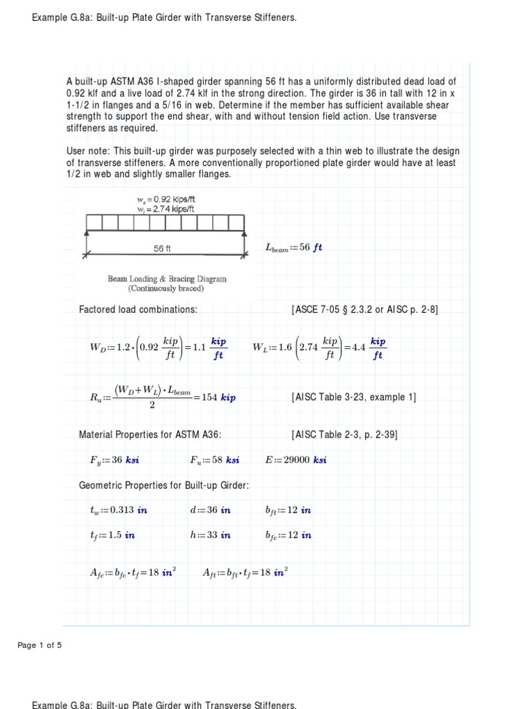 Stiffener Design Strength Of Materials Civil Engineering