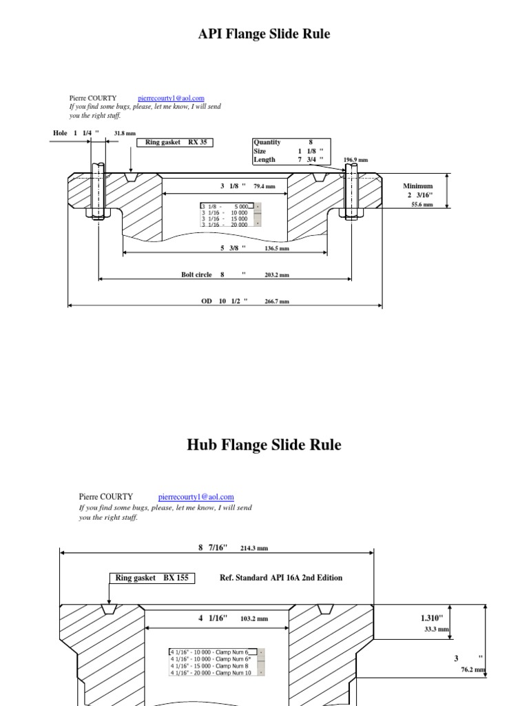 API Flange Slide Rule Specifications | PDF | Sports & Recreation