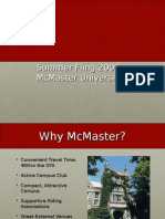 McMaster 2009 Summer Fling Proposal
