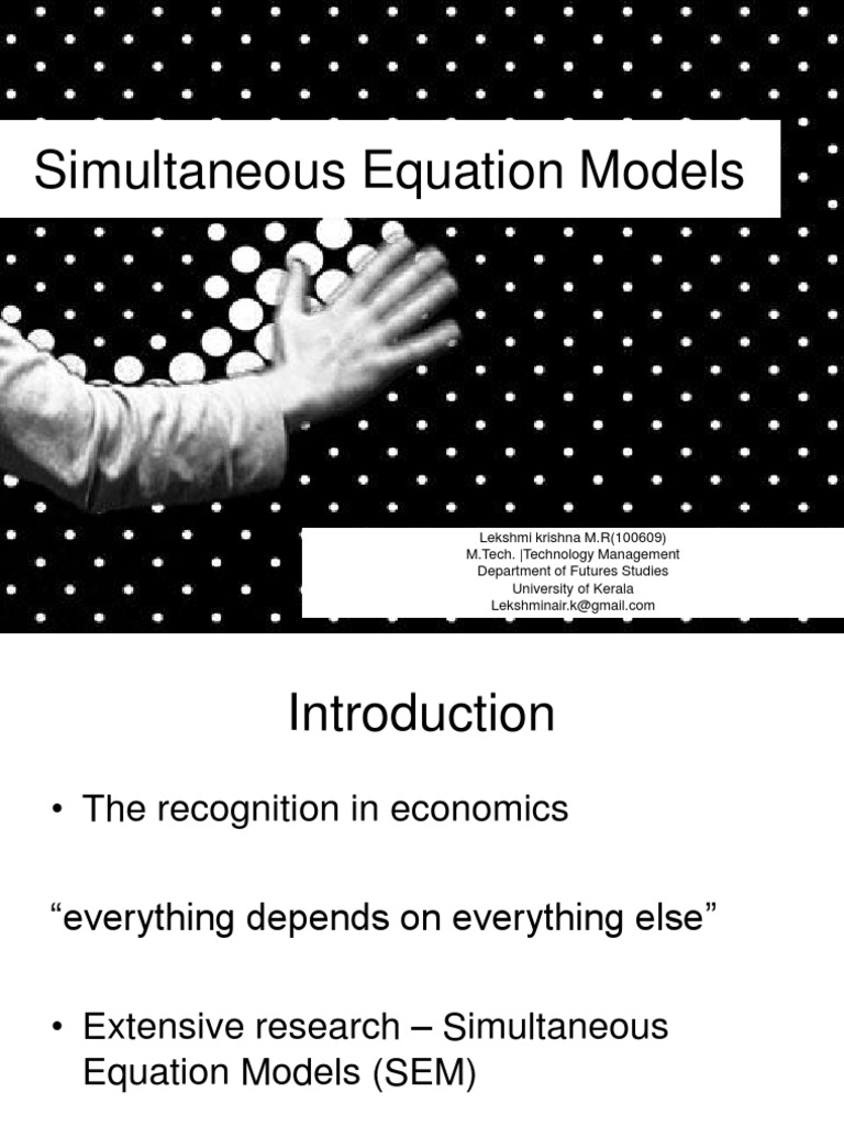 Simultaneous Equation Models | PDF | Endogeneity (Econometrics ...
