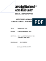 La Libertad Religiosa en La Constitución Política Del Perú